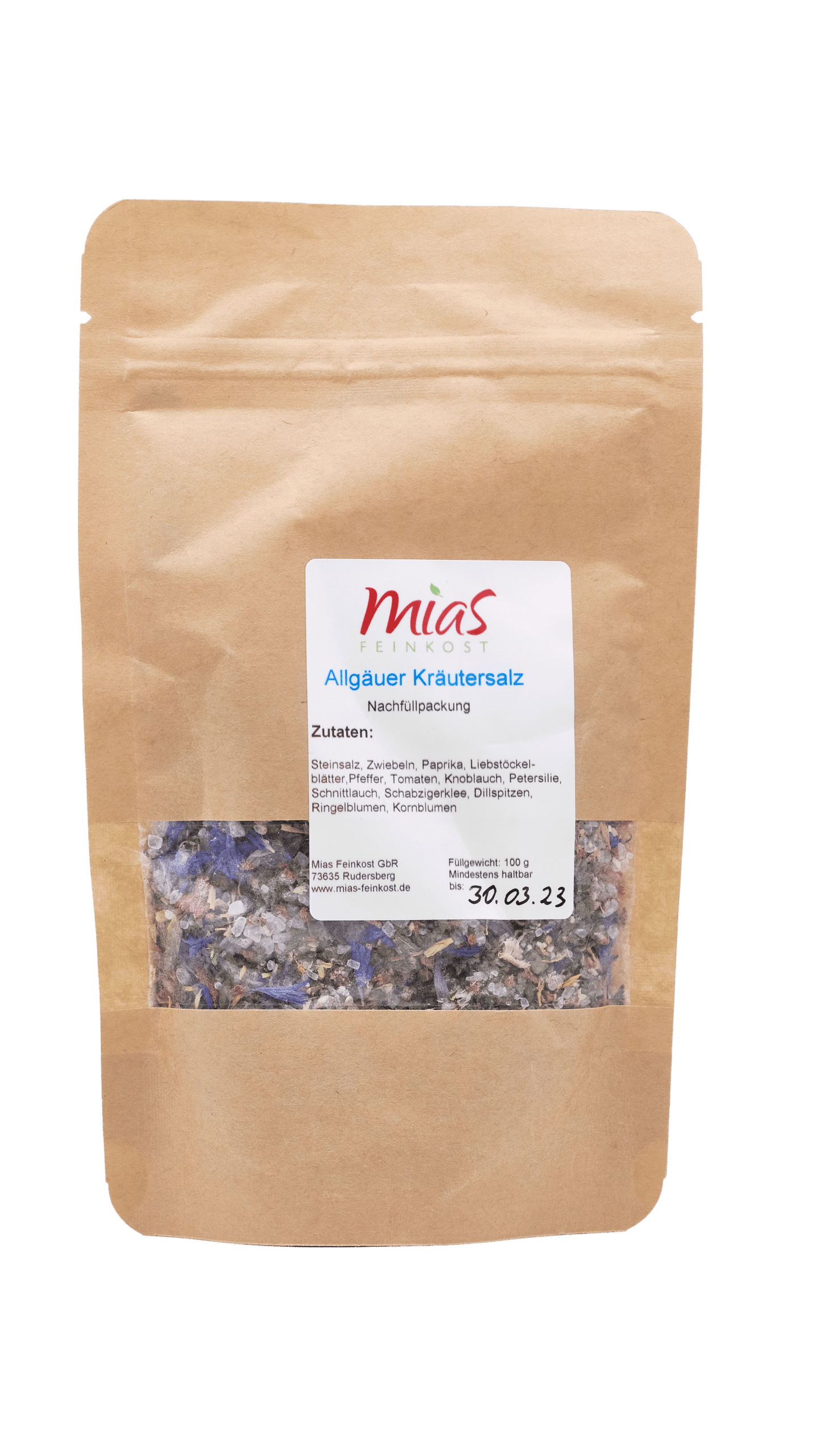 Kräutersalz in der Mühle