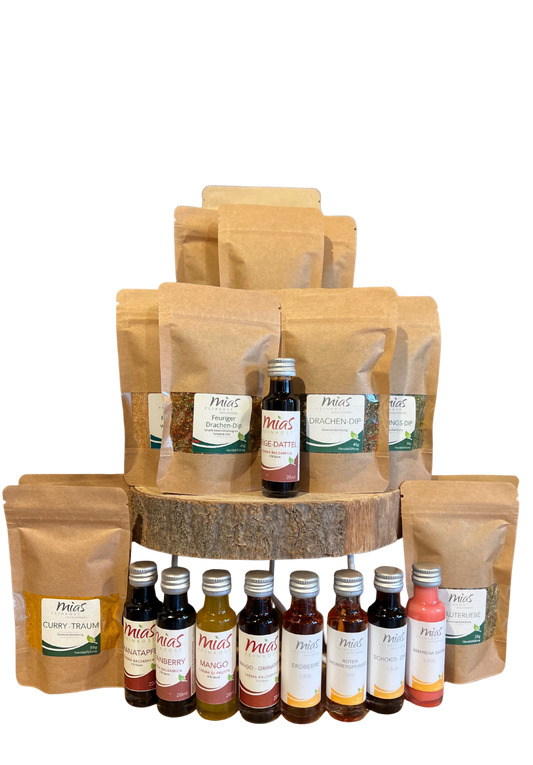 Nachhaltige  Adventskalenderfüllung - Dips, Salz, Essig & Likör