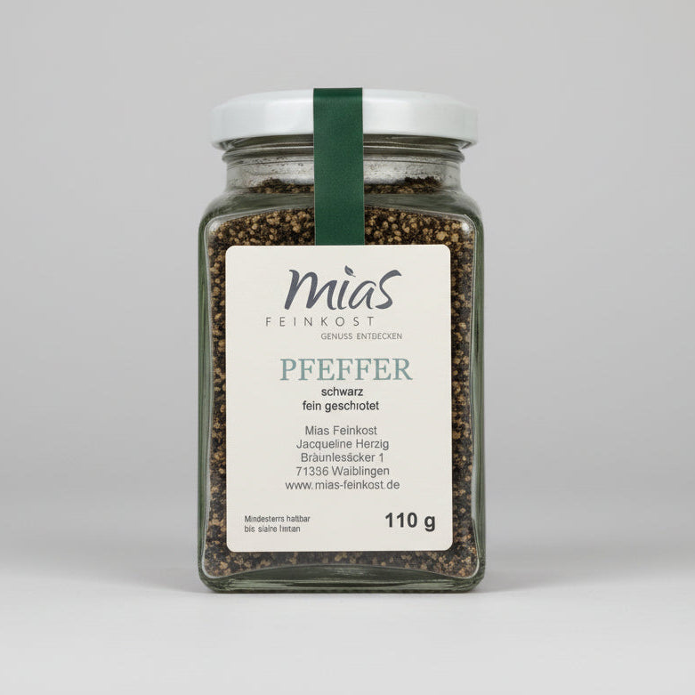 Pfeffer schwarz, fein geschrotet