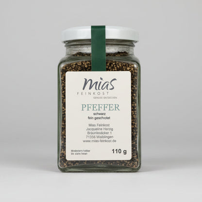 Pfeffer schwarz, fein geschrotet