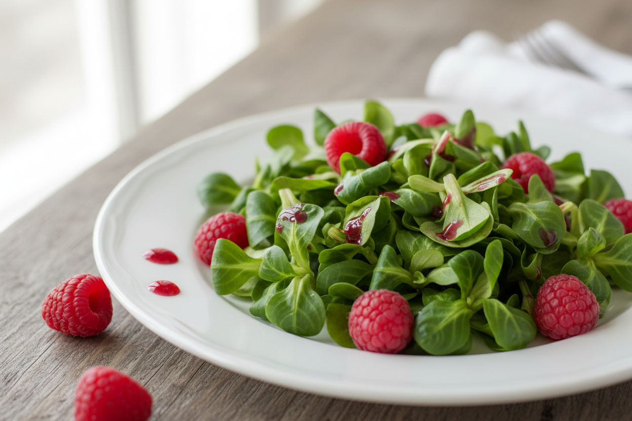 feldsalat mit himbeer essig