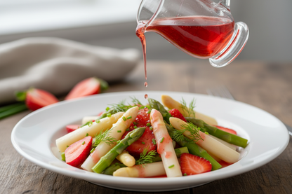 spargelsalat mit erdbeer essig draufgetreufelt